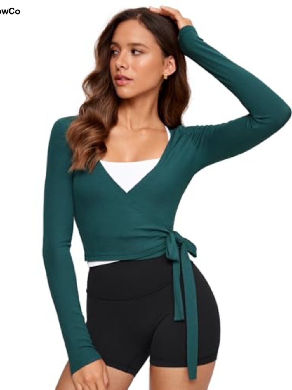 INGIA V-Neck Long Sleeve Cross Wrap Ballet Top Modal Elastane Slim Fit